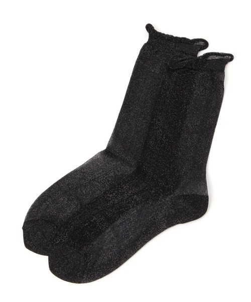 GLOBAL WORK Smile Seed Store（グローバルワーク スマイルシードストア）の「ラメシアーハイクルーソックス/112304（ソックス/靴下・レディース・グレー/ブラック/ベージュ系その他・FREE）」の2枚目の写真