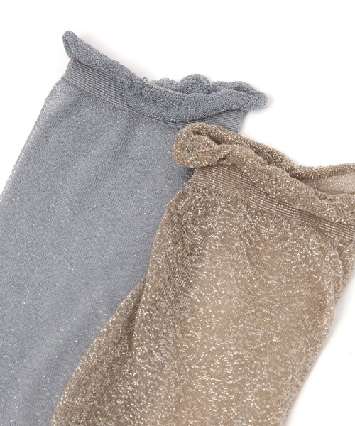 GLOBAL WORK Smile Seed Store（グローバルワーク スマイルシードストア）の「ラメシアーハイクルーソックス/112304（ソックス/靴下・レディース・グレー/ブラック/ベージュ系その他・FREE）」の8枚目の写真