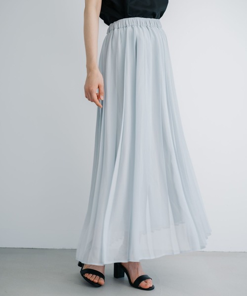 refinedworks(リファインドワークス)の「【refinedworks】コーデに華やかさを添えるプリーツスカート!(スカート・レディース・グレー/オリーブ/ネイビー・FREE)」の4枚目の写真