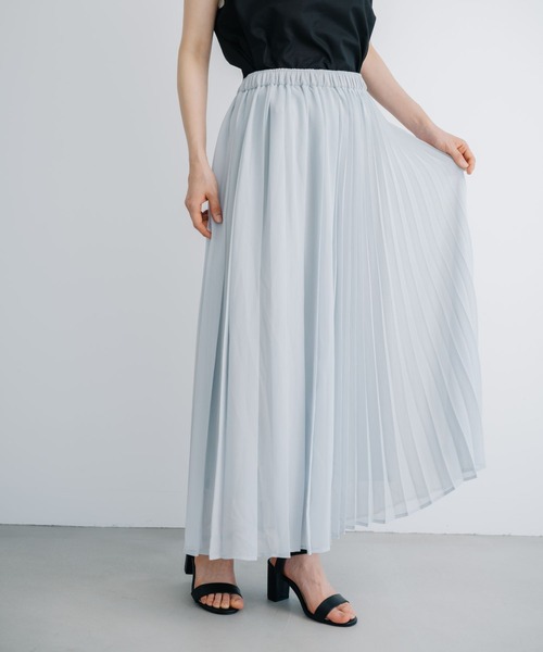 refinedworks(リファインドワークス)の「【refinedworks】コーデに華やかさを添えるプリーツスカート!(スカート・レディース・グレー/オリーブ/ネイビー・FREE)」の6枚目の写真