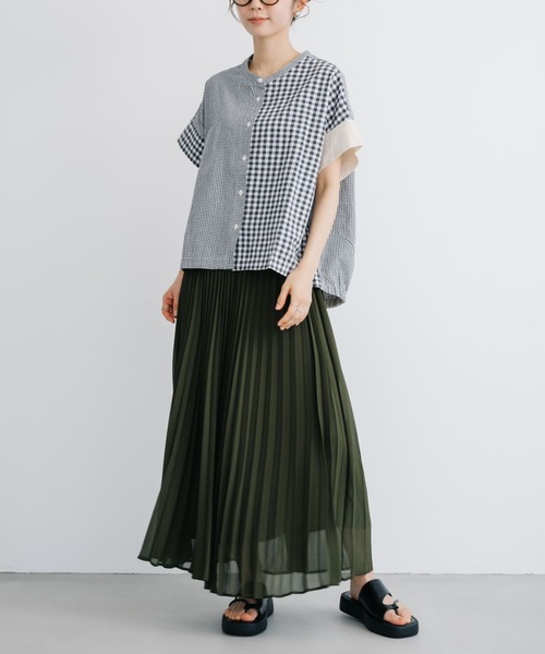 refinedworks(リファインドワークス)の「【refinedworks】コーデに華やかさを添えるプリーツスカート!(スカート・レディース・グレー/オリーブ/ネイビー・FREE)」の15枚目の写真