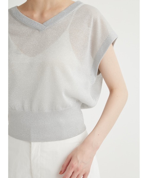 emmi◆タグ付/ラメニットベスト(厚手)/one/ナイロン/BLK Grainge Top – NIA