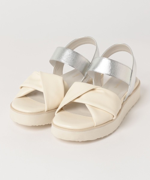 GLOBAL WORK（グローバルワーク）の「エアかる厚底ゴムベルト/115398（サンダル・レディース・ブラウン系8/ホワイト×シルバー/ゴールド/ブラック・MEDIUM/LARGE）」の5枚目の写真