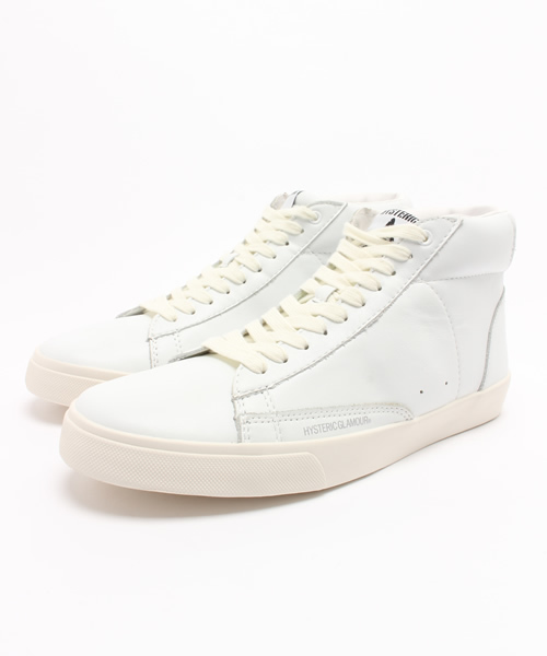 HYSTERIC GLAMOUR(ヒステリックグラマー)の「MAKE ME SMILE ハイカットスニーカー(スニーカー・メンズ・ホワイト/レッド/グリーン/ネイビー/ブラック・25.5cm/26.5cm/27.5cm)」の2枚目の写真