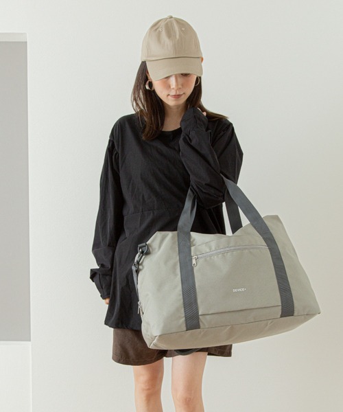 DEVICE+（デバイスプラス）の「【折りたたんで収納可能】DEVICE＋ デバイスプラス 3way ボストン ショルダーバッグ（ボストンバッグ・レディース・ブラック/グレイッシュベージュ/クリーム/グレー/ブラック×グレー・FREE）」の17枚目の写真