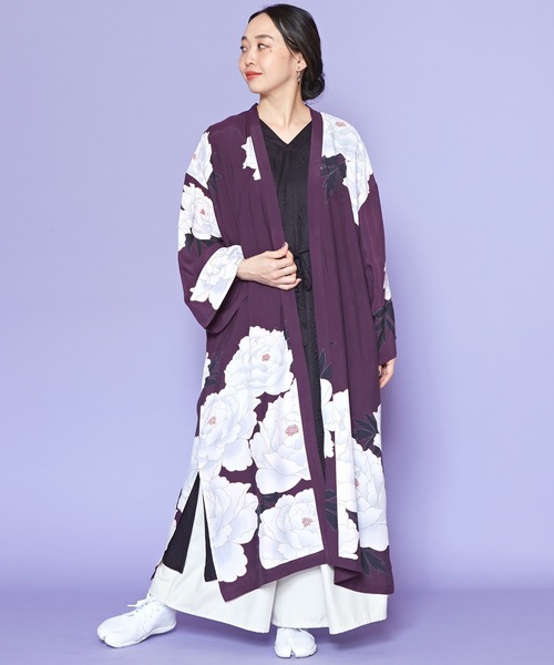 カヤ(カヤ)の「【カヤ】絢爛UV羽織(カーディガン/ボレロ・レディース・ブラック×レッド/ネイビー/パープル/ダークグレー/ダークネイビー・FREE)」の5枚目の写真