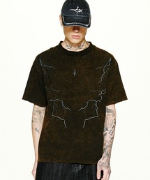 LIBERE | LIBERE リベーレ / LIGHTNING T-SHIRT アシッドウォッシュライトニングビッグシルエットTシャツ / 241215-241216(Tシャツ/カットソー)
