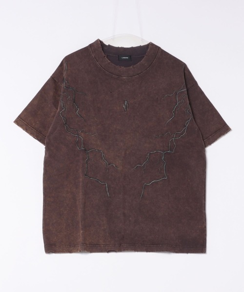 LIBERE(リベーレ)の「LIBERE リベーレ / LIGHTNING T-SHIRT アシッドウォッシュライトニングビッグシルエットTシャツ / 241215-241216(Tシャツ/カットソー・メンズ・パープル/ブラック・SMALL/MEDIUM/LARGE)」の3枚目の写真