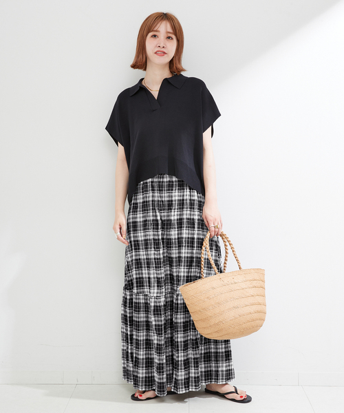 B.C STOCK(ベーセーストック)の「《追加》先染めチェッククリンクルスカート(スカート・レディース・ピンク/ブラック/バーガンディー・FREE)」の20枚目の写真