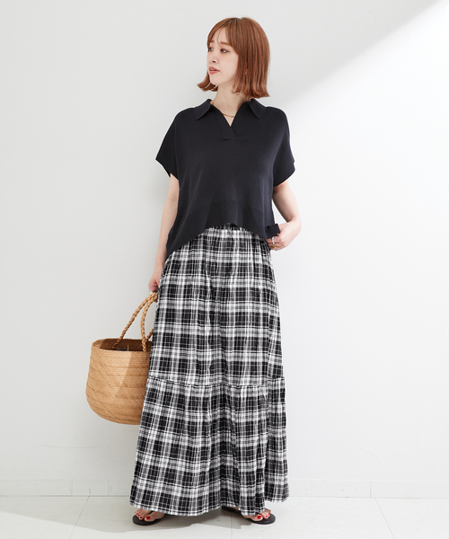 B.C STOCK(ベーセーストック)の「《追加》先染めチェッククリンクルスカート(スカート・レディース・ピンク/ブラック/バーガンディー・FREE)」の21枚目の写真