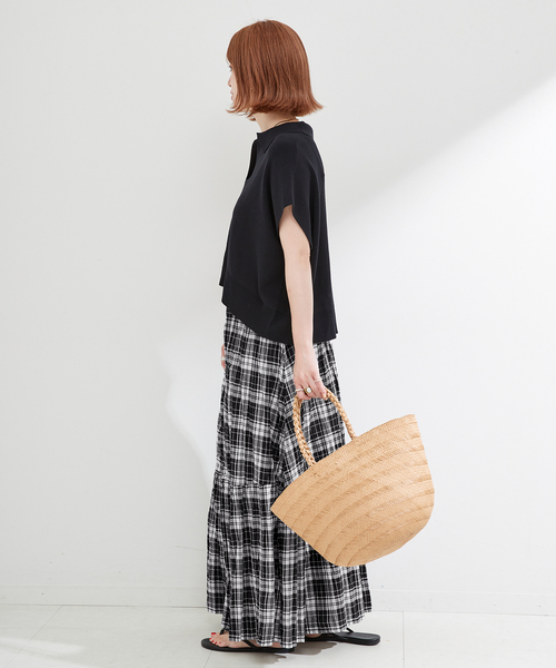 B.C STOCK(ベーセーストック)の「《追加》先染めチェッククリンクルスカート(スカート・レディース・ピンク/ブラック/バーガンディー・FREE)」の22枚目の写真