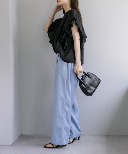 PUAL CE CIN（ピュアルセシン）の「袖フリルレースブラウス（シャツ/ブラウス・レディース・ブラック/グレー/オフホワイト・FREE）」の20枚目の写真