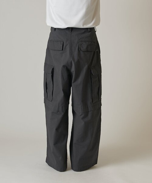 【セール】リップストップカーゴワイドパンツ（カーゴパンツ）｜Lui's（ルイス）