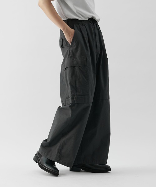 【セール】リップストップカーゴワイドパンツ（カーゴパンツ）｜Lui's（ルイス）
