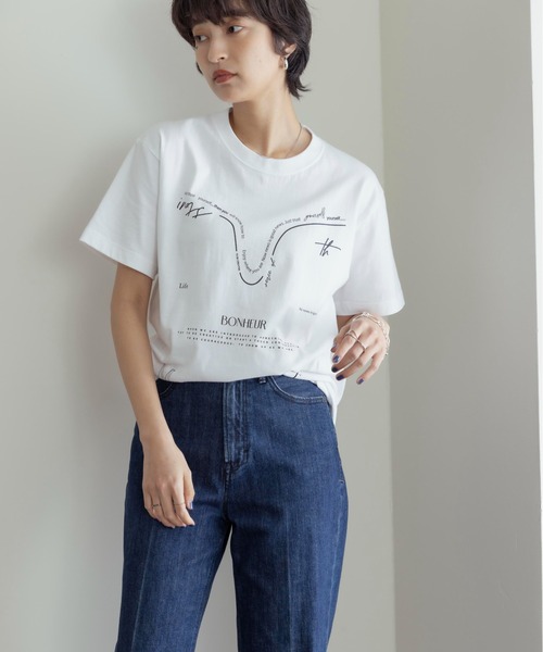 Eimee Law（エイミーロウ）の「テキストロゴトップス（Tシャツ/カットソー・レディース・ブラック/ホワイト系1/ホワイト系2・38）」の22枚目の写真