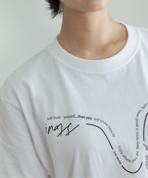 Eimee Law（エイミーロウ）の「テキストロゴトップス（Tシャツ/カットソー・レディース・ブラック/ホワイト系1/ホワイト系2・38）」の16枚目の写真
