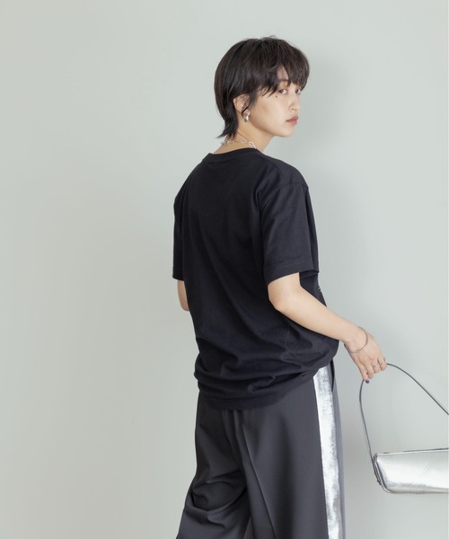 Eimee Law（エイミーロウ）の「テキストロゴトップス（Tシャツ/カットソー・レディース・ブラック/ホワイト系1/ホワイト系2・38）」の10枚目の写真