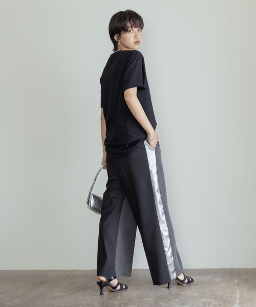 Eimee Law（エイミーロウ）の「テキストロゴトップス（Tシャツ/カットソー・レディース・ブラック/ホワイト系1/ホワイト系2・38）」の9枚目の写真