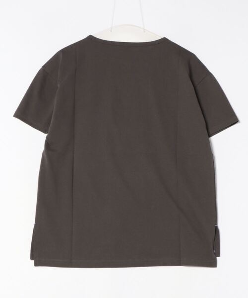 Q（キュー）の「カレッジロゴT（Tシャツ/カットソー・レディース・チャコールグレー/ベージュ/ピンク・MEDIUM）」の7枚目の写真