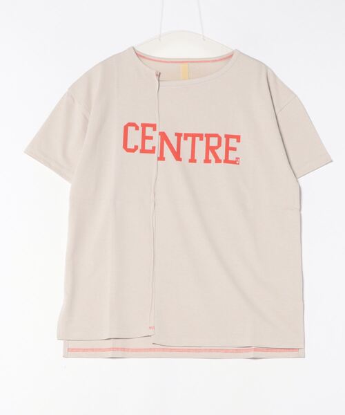 Q（キュー）の「カレッジロゴT（Tシャツ/カットソー・レディース・チャコールグレー/ベージュ/ピンク・MEDIUM）」の5枚目の写真