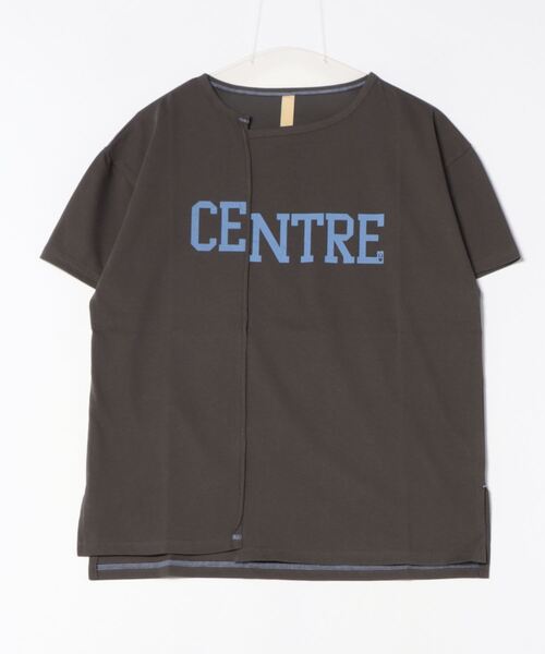 Q（キュー）の「カレッジロゴT（Tシャツ/カットソー・レディース・チャコールグレー/ベージュ/ピンク・MEDIUM）」の6枚目の写真