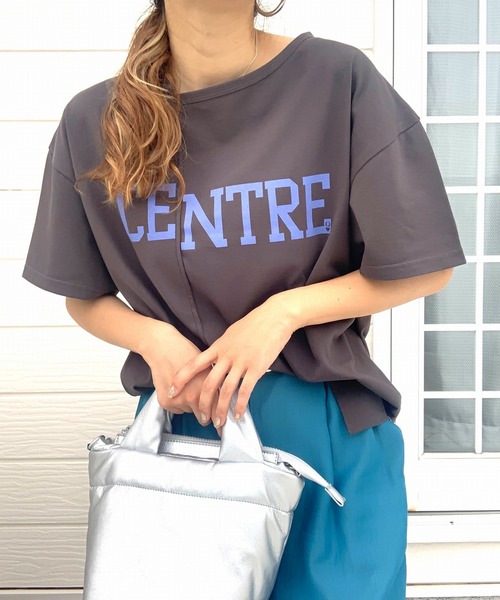 Q（キュー）の「カレッジロゴT（Tシャツ/カットソー・レディース・チャコールグレー/ベージュ/ピンク・MEDIUM）」の10枚目の写真