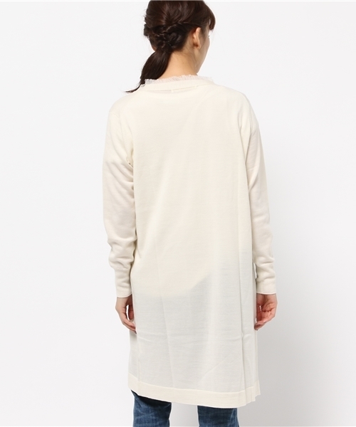 SLOBE IENA(スローブイエナ)の「フリンジツキロングニットカーディガン◆(カーディガン/ボレロ・レディース・ホワイト/グレー・FREE)」の10枚目の写真