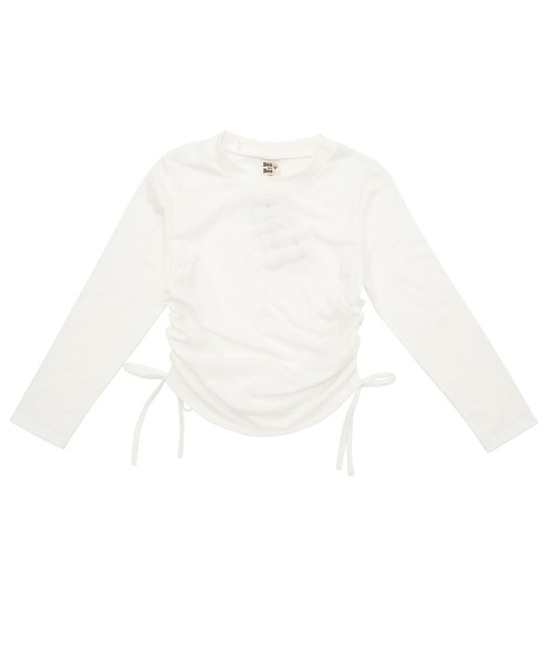 Bee des Bee(ビーデスビー)の「サイドギャザー長袖トップス(Tシャツ/カットソー・キッズ・ブラック/ホワイト/杢グレー・110cm/150cm/130cm/120cm/140cm)」の20枚目の写真