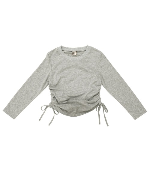 Bee des Bee(ビーデスビー)の「サイドギャザー長袖トップス(Tシャツ/カットソー・キッズ・ブラック/ホワイト/杢グレー・110cm/150cm/130cm/120cm/140cm)」の11枚目の写真