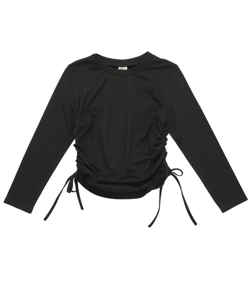 AD2023 チュールギャザーベルトトップス カットソー 長袖 黒 AD2023 チュールギャザーベルトトップス カットソー 長袖 黒 KOEISTORE