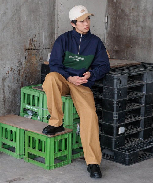 niko and...（ニコアンド）の「ダンボールハーフZIPプルオーバー（スウェット・メンズ・レッド/オフホワイト/ネイビー/チャコール・LARGE/MEDIUM）」の11枚目の写真