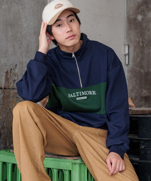 セール】ダンボールハーフZIPプルオーバー（スウェット）｜niko