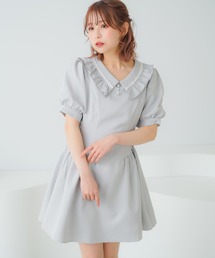 サイドレースアッププレッピーワンピース