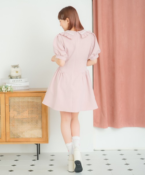 DearMyLoveRose(ディアマイラブローズ)の「サイドレースアッププレッピーワンピース(ワンピース・レディース・ベビーピンク/グレー/ホワイト/ブラック・LL/LARGE/MEDIUM/SMALL/3L)」の7枚目の写真
