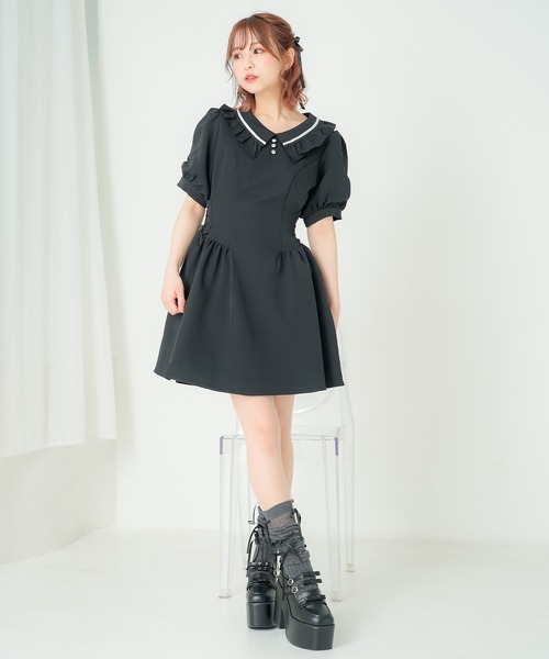 DearMyLoveRose(ディアマイラブローズ)の「サイドレースアッププレッピーワンピース(ワンピース・レディース・ベビーピンク/グレー/ホワイト/ブラック・LL/LARGE/MEDIUM/SMALL/3L)」の22枚目の写真