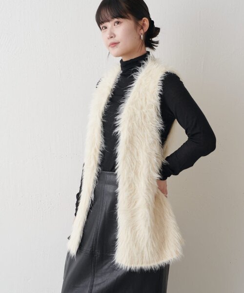 Lui's（ルイス）の「シャギーベスト（ダウンベスト・レディース・ブラック/アイボリー/ブラウン・FREE）」の20枚目の写真