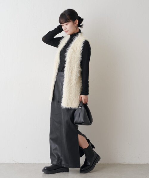 Lui's（ルイス）の「シャギーベスト（ダウンベスト・レディース・ブラック/アイボリー/ブラウン・FREE）」の22枚目の写真