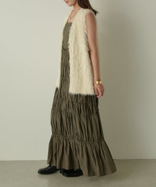 Lui's（ルイス）の「シャギーベスト（ダウンベスト・レディース・ブラック/アイボリー/ブラウン・FREE）」の12枚目の写真