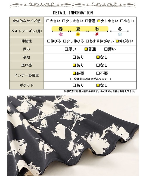GOLDJAPAN(ゴールドジャパン)の「花柄Aラインキャミソールワンピース【大きいサイズ対応】(ワンピース・レディース・ブラック・3L/LL/4L)」の11枚目の写真