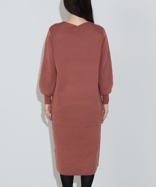 BEAMS HEART（ビームスハート）の「Vネック ロングニット ワンピース