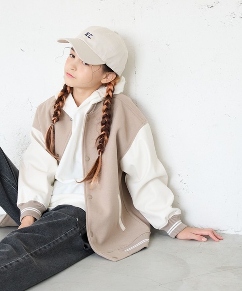 GLOBAL WORK（グローバルワーク）の「ウーリーテックスタジャン/115725（スタジャン・キッズ・ベージュ/ブラック/サックスブルー/ネイビー・130cm/120cm/150cm/140cm/160cm）」の8枚目の写真