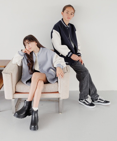 GLOBAL WORK（グローバルワーク）の「ウーリーテックスタジャン/115725（スタジャン・キッズ・ベージュ/ブラック/サックスブルー/ネイビー・130cm/120cm/150cm/140cm/160cm）」の19枚目の写真