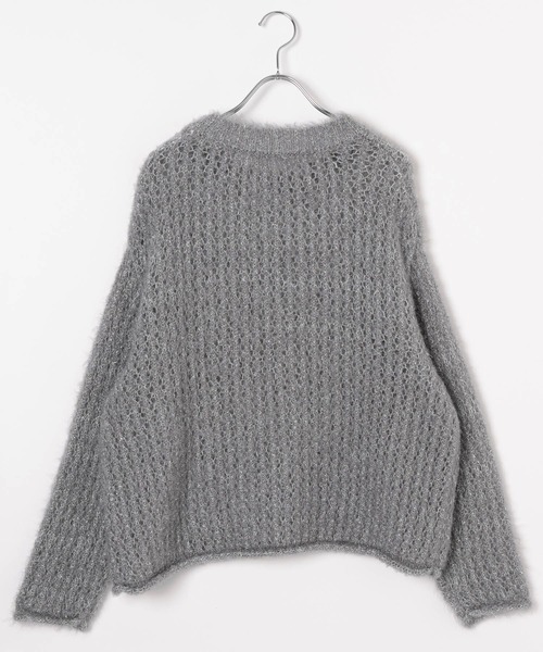 セール】3ゲージエアリーラメメッシュプルオーバー 137514（ニット