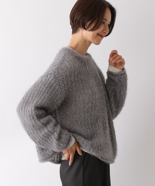 LEPSIM(レプシィム)の「3ゲージエアリーラメメッシュプルオーバー 137514(ニット/セーター・レディース・モカ/ピンク/グリーン/チャコールグレー・FREE)」の16枚目の写真