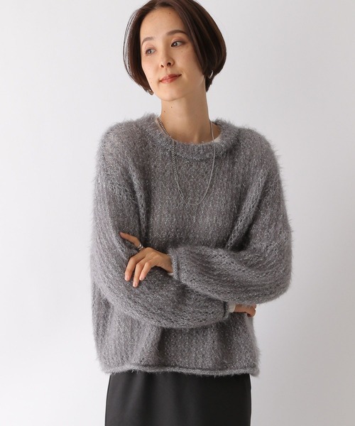 LEPSIM(レプシィム)の「3ゲージエアリーラメメッシュプルオーバー 137514(ニット/セーター・レディース・モカ/ピンク/グリーン/チャコールグレー・FREE)」の17枚目の写真