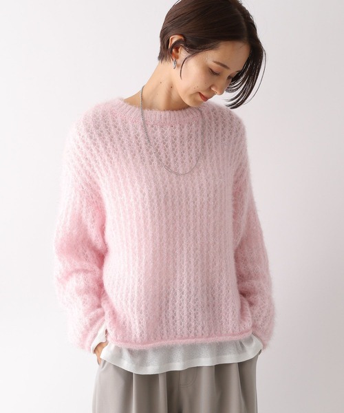 LEPSIM(レプシィム)の「3ゲージエアリーラメメッシュプルオーバー 137514(ニット/セーター・レディース・モカ/ピンク/グリーン/チャコールグレー・FREE)」の21枚目の写真
