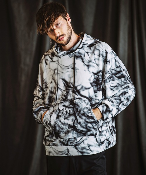NO ID.(ノーアイディ)の「【NO ID.】Pattern Print Big Parka / Pattern プリント ビッグ パーカ(パーカー・メンズ・その他22/その他5/ブラック・ONE SIZE)」の6枚目の写真