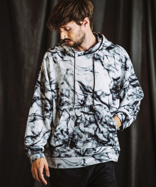 NO ID.(ノーアイディ)の「【NO ID.】Pattern Print Big Parka / Pattern プリント ビッグ パーカ(パーカー・メンズ・その他22/その他5/ブラック・ONE SIZE)」の8枚目の写真