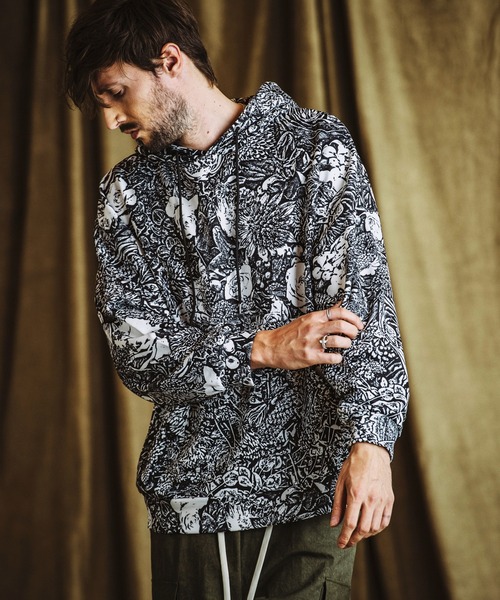 NO ID.(ノーアイディ)の「【NO ID.】Pattern Print Big Parka / Pattern プリント ビッグ パーカ(パーカー・メンズ・その他22/その他5/ブラック・ONE SIZE)」の10枚目の写真