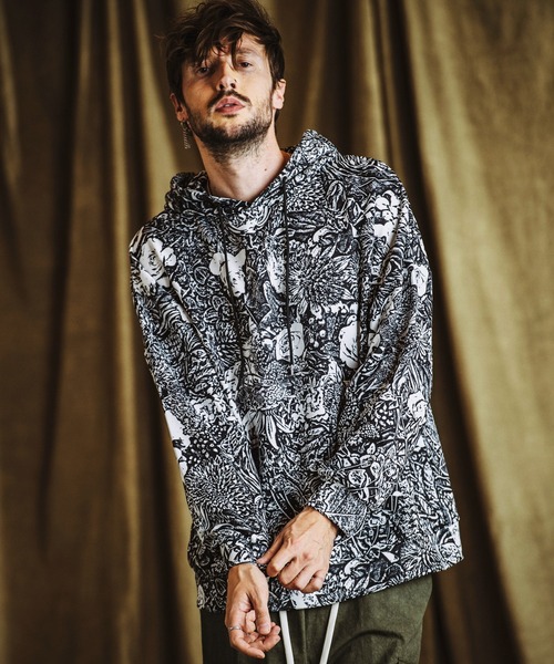 NO ID.(ノーアイディ)の「【NO ID.】Pattern Print Big Parka / Pattern プリント ビッグ パーカ(パーカー・メンズ・その他22/その他5/ブラック・ONE SIZE)」の11枚目の写真